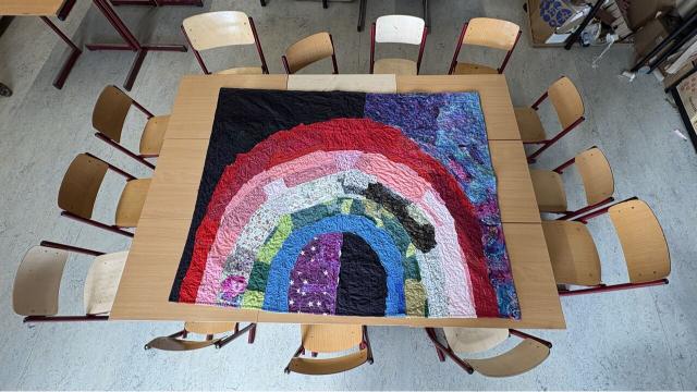 in 5 kunstlessen een quilt voor de klas