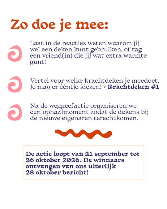 Krachtdeken weggeefactie Kindness Crew